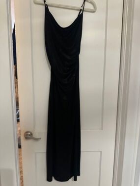 Fashion Nova Black Cowl Neck Maxi Slip Dress